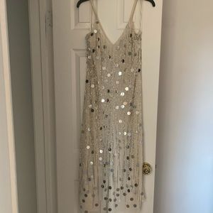 French Connection Ivory Sequins Romper